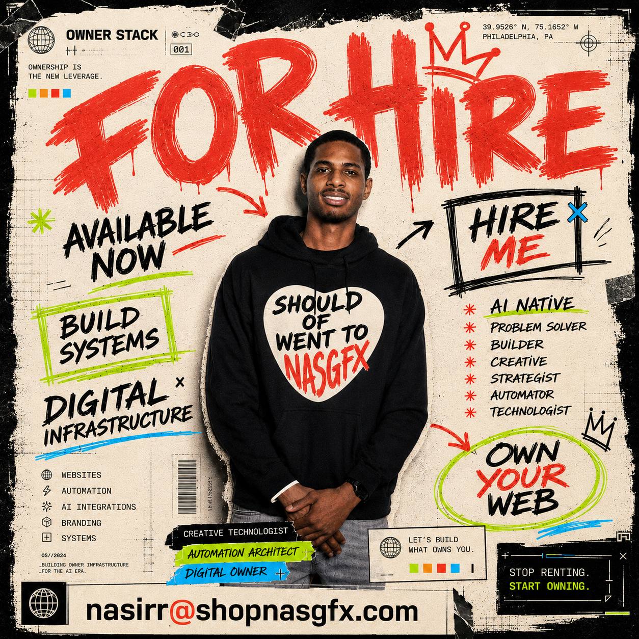 Portrait avatar of Nasirr for the HIRE ME page.